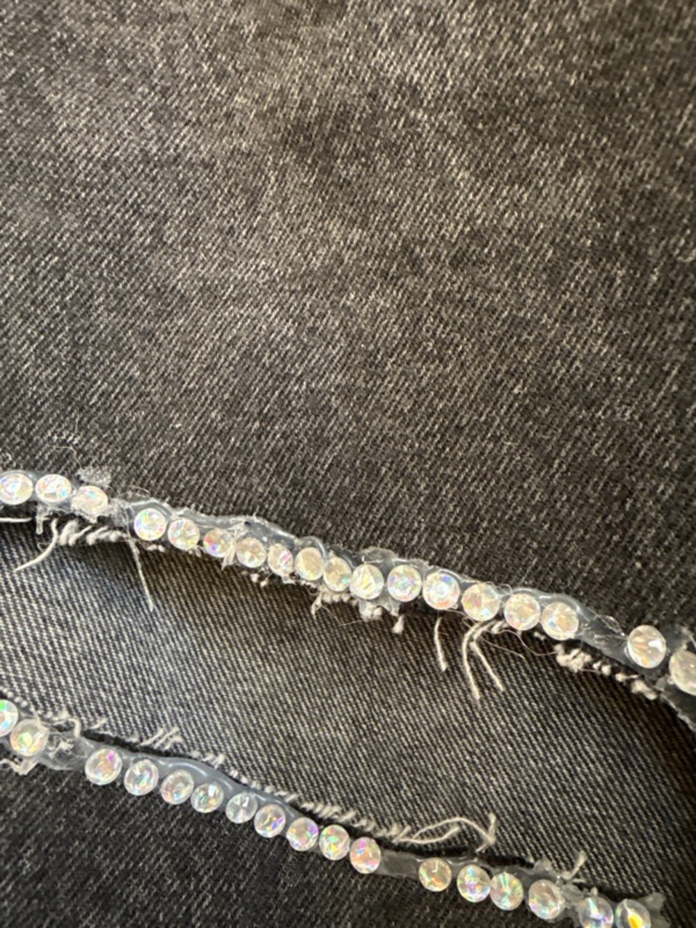 Ripped Embellished Rhinestone Mom Jeans - Picture 4 of 6